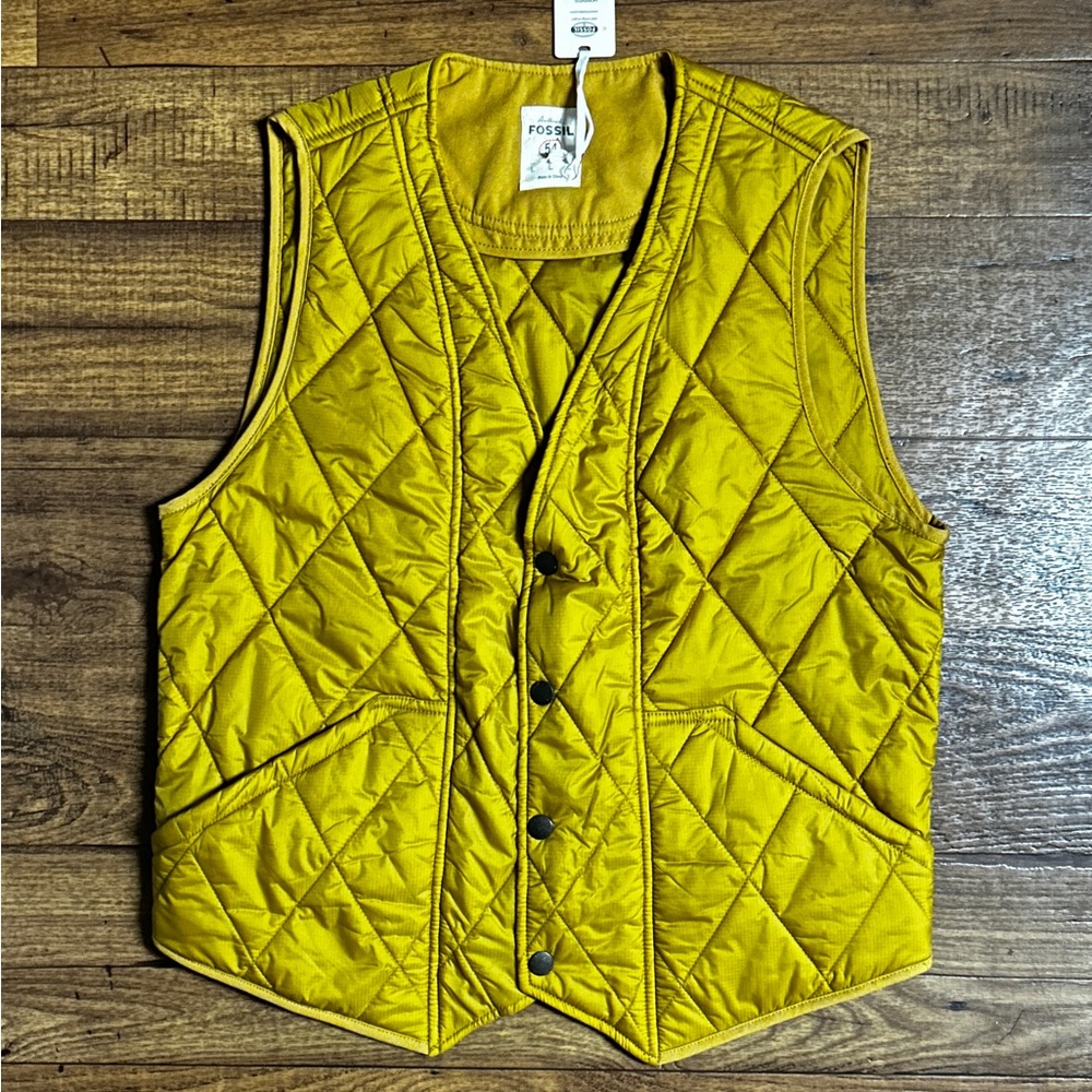 Fossil Yellow Quilted Vest